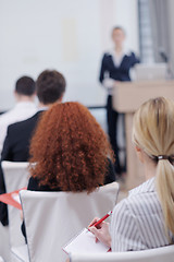 Image showing business woman giving presentation