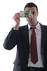 Image showing Business man holding money