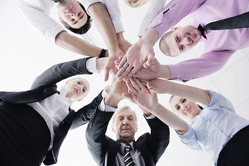 Image showing business people group joining hands