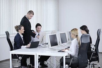 Image showing business people group working in customer and help desk office