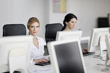 Image showing business people group working in customer and help desk office