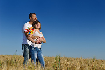 Image showing happy couple in wheat field