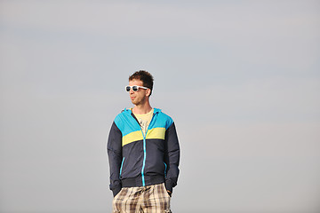 Image showing man relax on beach