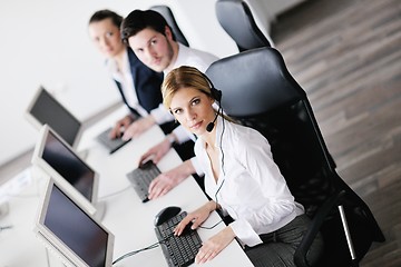 Image showing business people group working in customer and help desk office