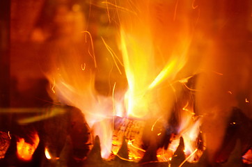 Image showing fireplace flame background