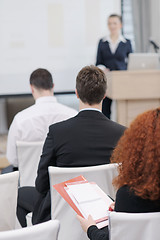 Image showing business woman giving presentation