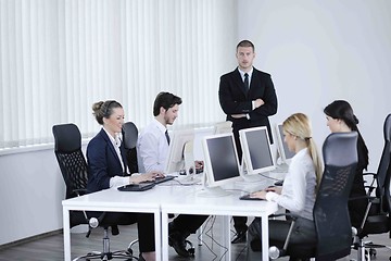 Image showing business people group working in customer and help desk office