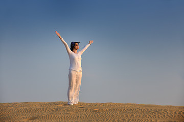 Image showing woman relax in desert