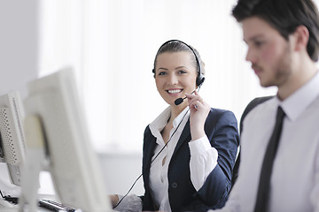 Image showing business people group working in customer and help desk office