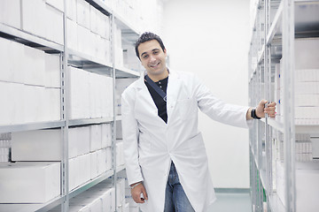 Image showing medical factory  supplies storage indoor