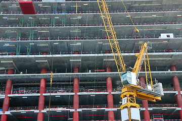 Image showing Construction site with crane