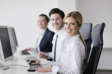 Image showing business people group working in customer and help desk office