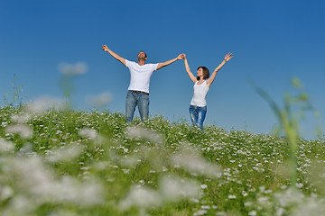 Image showing happy couple in wheat field