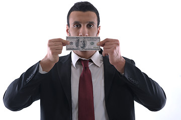 Image showing Business man holding money