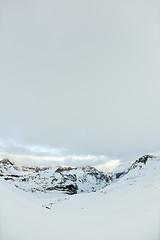 Image showing High mountains under snow in the winter