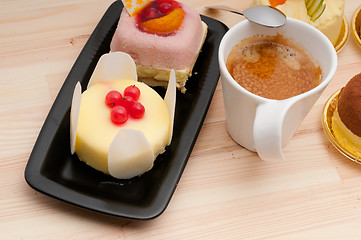 Image showing espresso coffee and  fruit cake