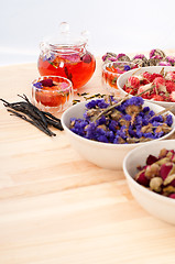 Image showing Herbal natural floral tea infusion with dry flowers