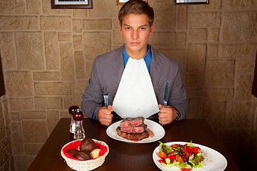 Image showing eat a beef steak