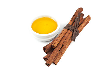 Image showing cinnamon and honey