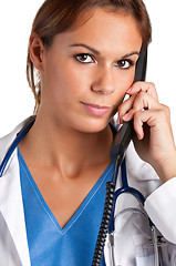 Image showing Female Doctor on the Phone