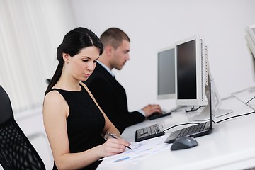 Image showing business people group working in customer and help desk office