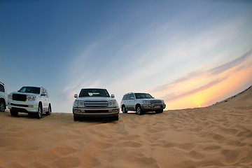 Image showing desert safari vehicles