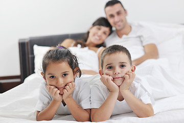 Image showing happy young Family in their bedroom