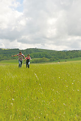 Image showing romantic young couple in love together outdoor