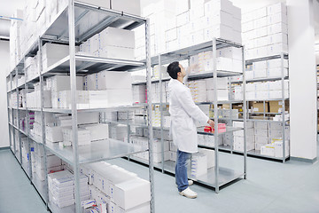 Image showing medical factory  supplies storage indoor