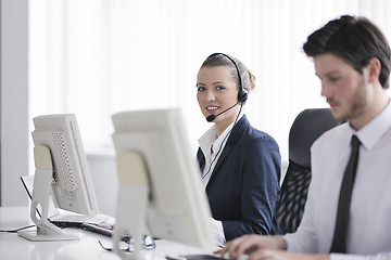 Image showing business people group working in customer and help desk office