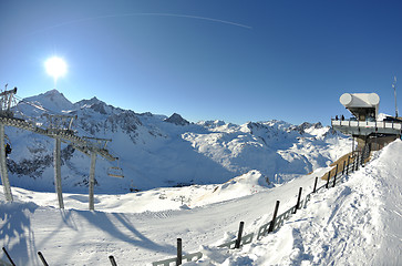 Image showing High mountains under snow in the winter