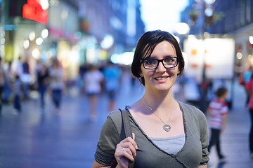 Image showing woman portrait at night in city