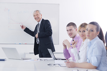 Image showing Senior business man giving a presentation