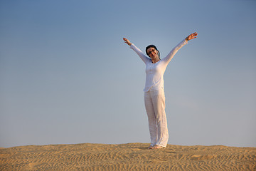 Image showing woman relax in desert