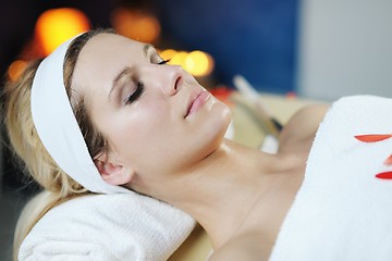 Image showing Beautiful young woman in spa