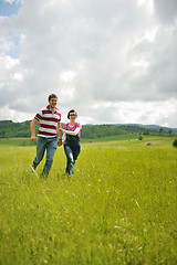 Image showing romantic young couple in love together outdoor