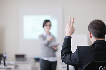 Image showing business people group on seminar