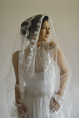 Image showing Portrait of a beautiful woman dressed as a bride