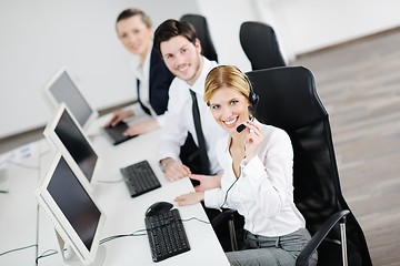 Image showing business people group working in customer and help desk office