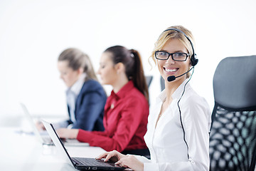 Image showing business woman group with headphones