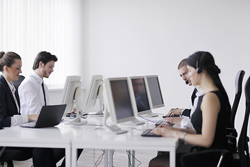 Image showing business people group working in customer and help desk office