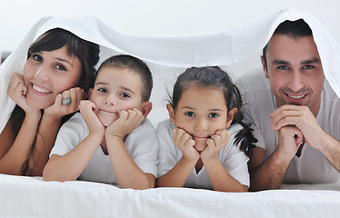 Image showing happy young Family in their bedroom