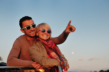 Image showing couple in love  have romantic time on boat