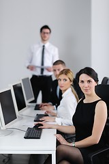 Image showing business people group working in customer and help desk office