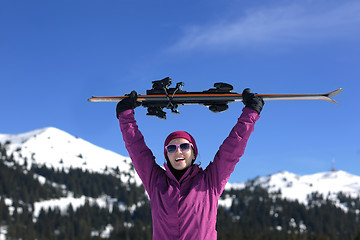 Image showing winter woman ski