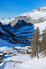 Image showing High mountains under snow in the winter