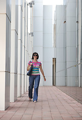 Image showing beautiful young woman in the city