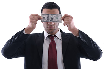 Image showing Business man holding money