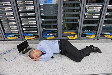 Image showing system fail situation in network server room