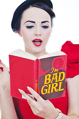 Image showing beautiful young woman read book